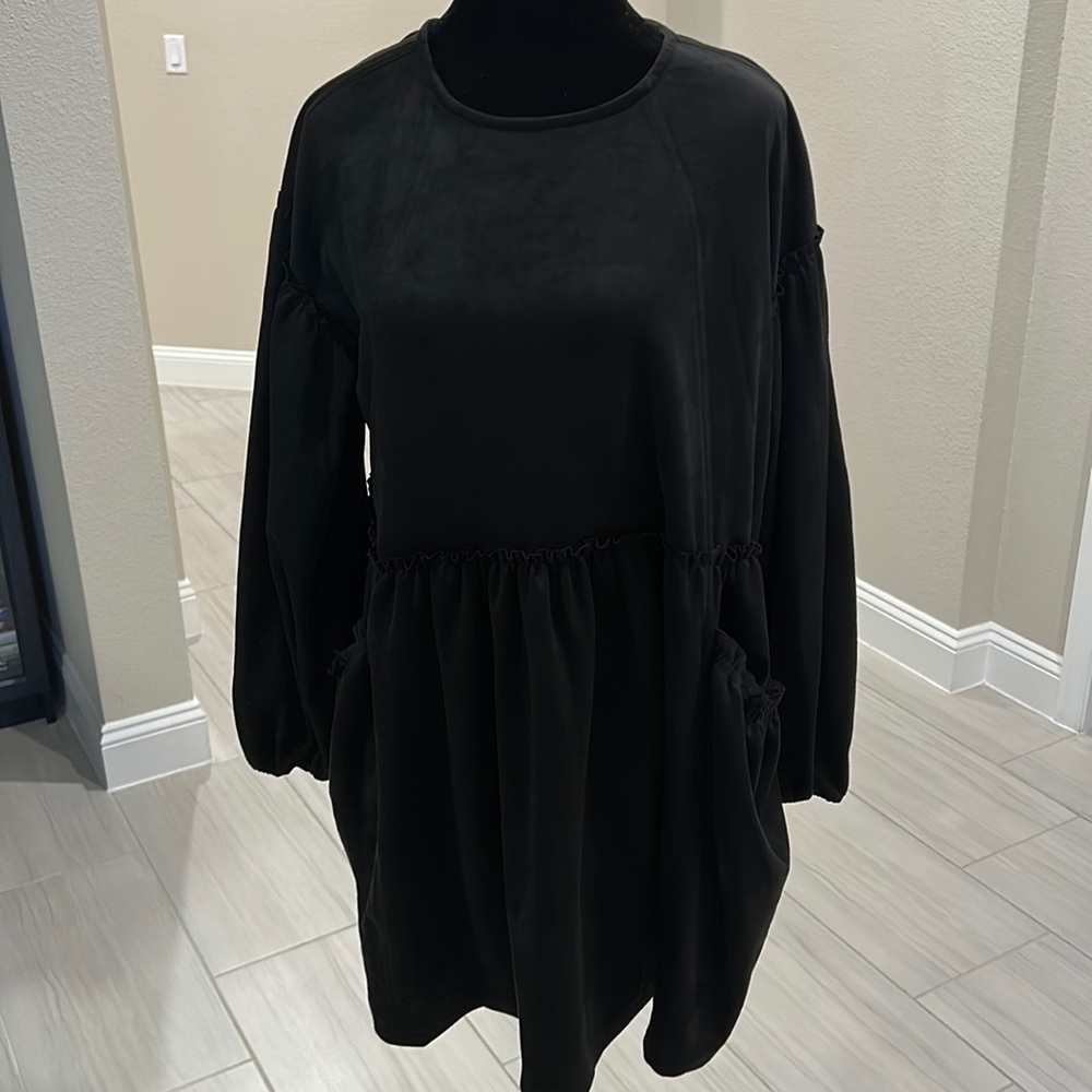 NWT Chelsea & Violet faux suede babydoll dress